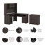 Ensemble de bureau d'ordinateur avec huche 4 pièces Katia-44431381