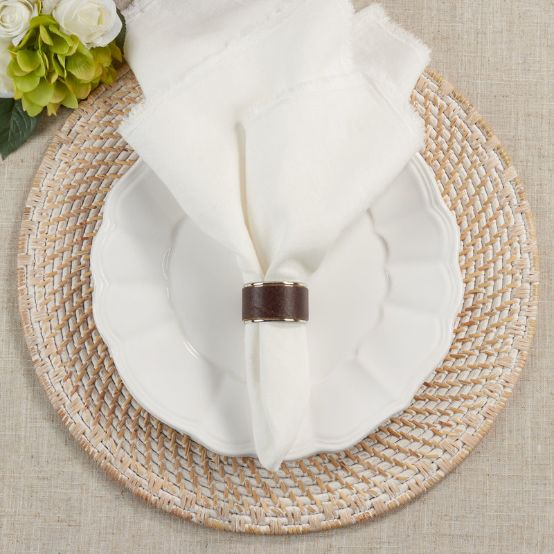Rond de serviette en cuir, Brun