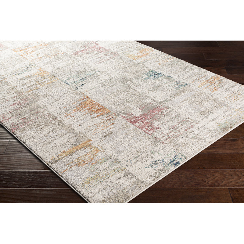 Tapis crème / safran à motif abstrait Diorio, Rectangle 2 pi x 3 pi