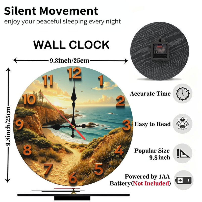 Horloge murale Ocean Sunset Beach