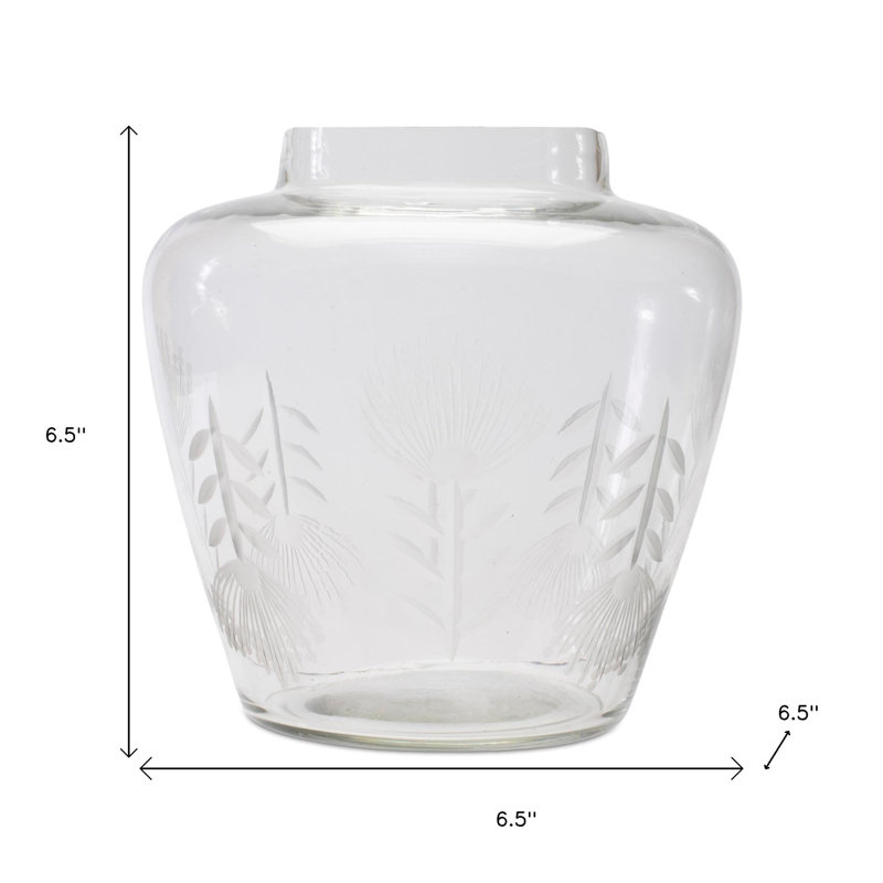 Vase en verre gravé à l'urne
