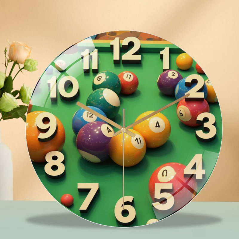 Horloge murale moderne en verre 12 ''