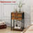  3-Tier Side Table, Multi-Functional Storage With Fabric Drawer, Brown, Ideal For Printer Stand, Bedside Table, And Sofa Table