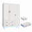 3 Door 71" Armoire Wardrobe With LED Lights, Hanging Rod, Drawers, And Shelves-2139363015