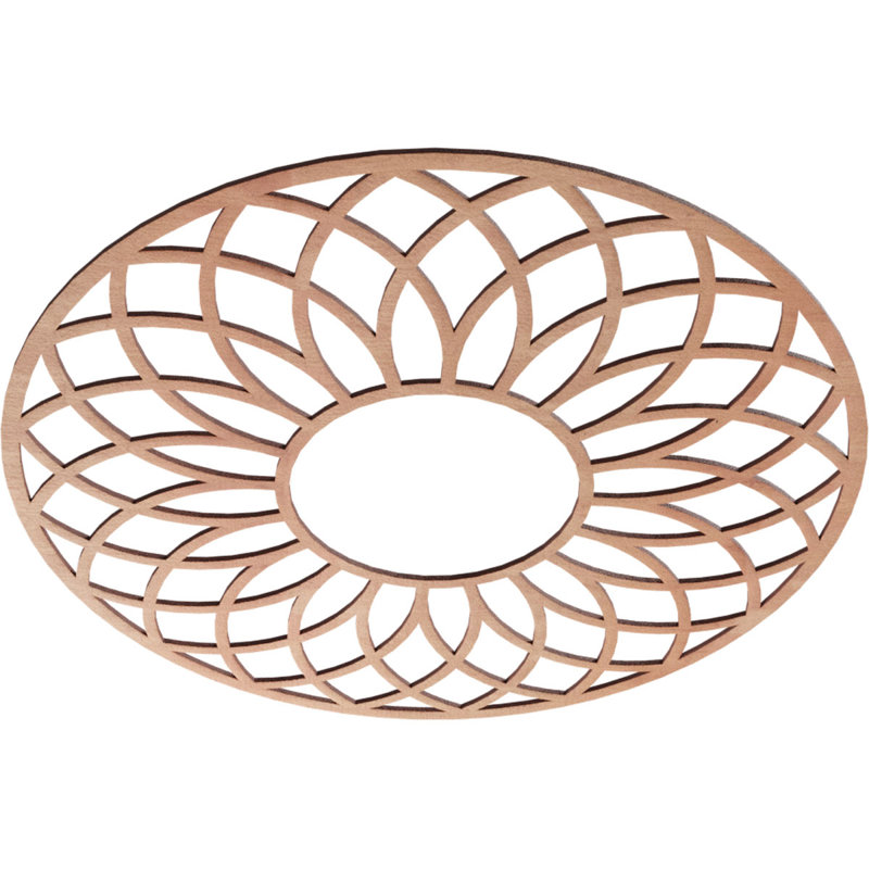 Médaillon de plafond en bois ajouré Cannes, Merisier, H 30 po x l 30 po x P 0,38 po