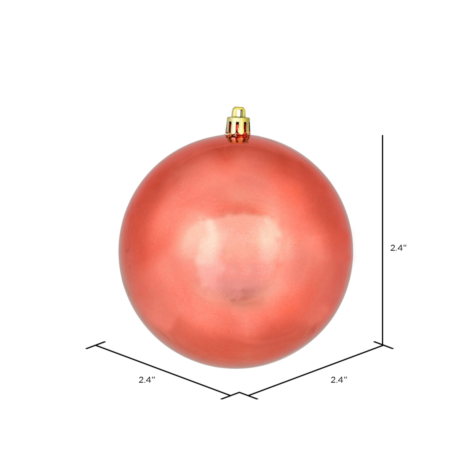 Holiday Décor Ball Ornament, Coral