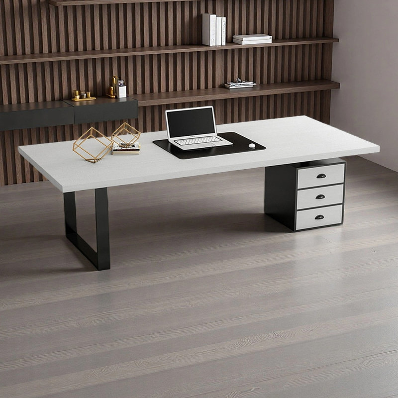 Luxury-sleek design office desk, 29.53" H x 86.61" W x 39.37" D
