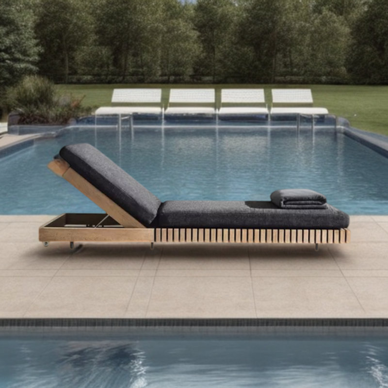 Chaise longue d'extérieur inclinable