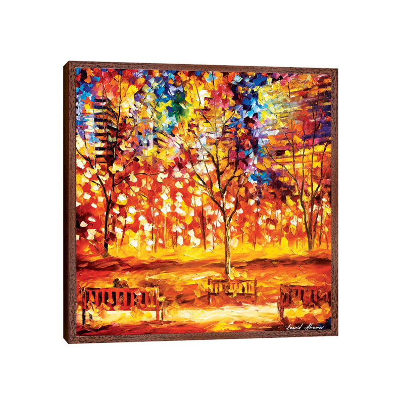 View From The Park by Leonid Afremov - Painting on Canvas, 45.72 cm H x 45.72 cm W, Classic Wood Framed Canvas