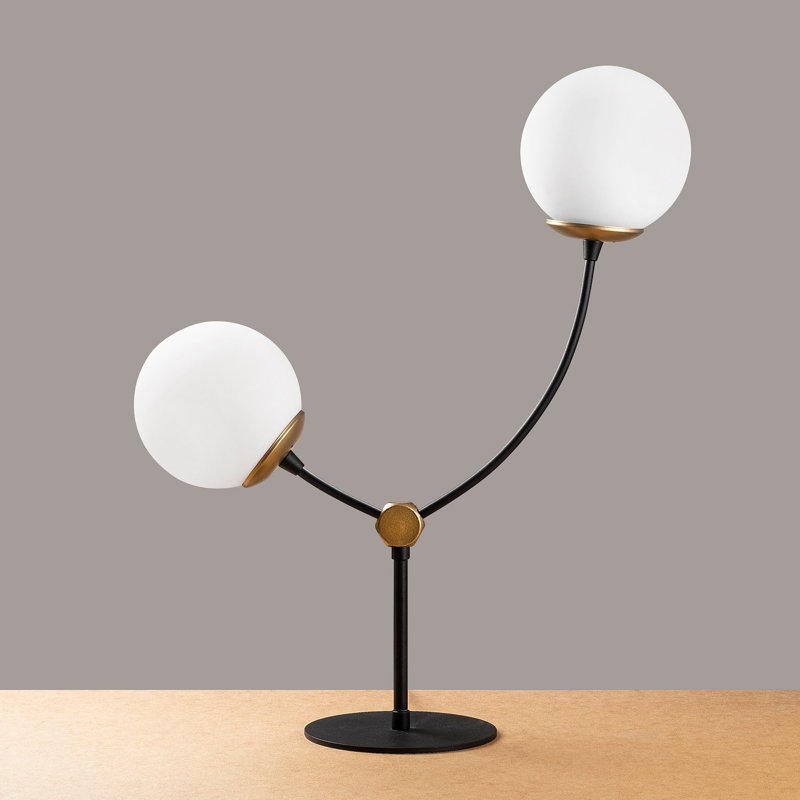 Lampe de bureau Chamond, Noir / blanc