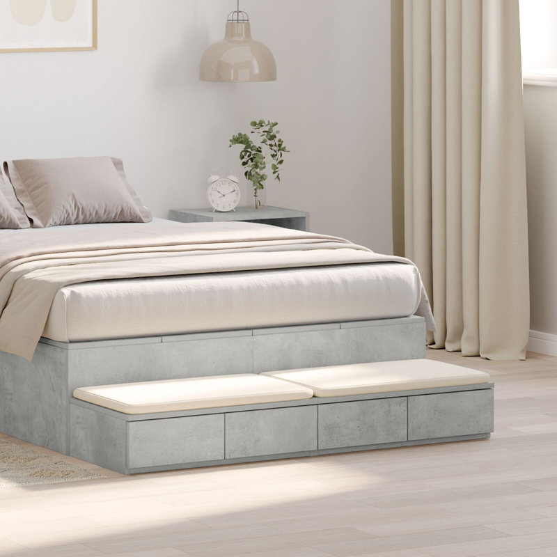 Underbed Storage Drawers, Concrete Grey, 16.5 H x 120 L x 36.5 W cm