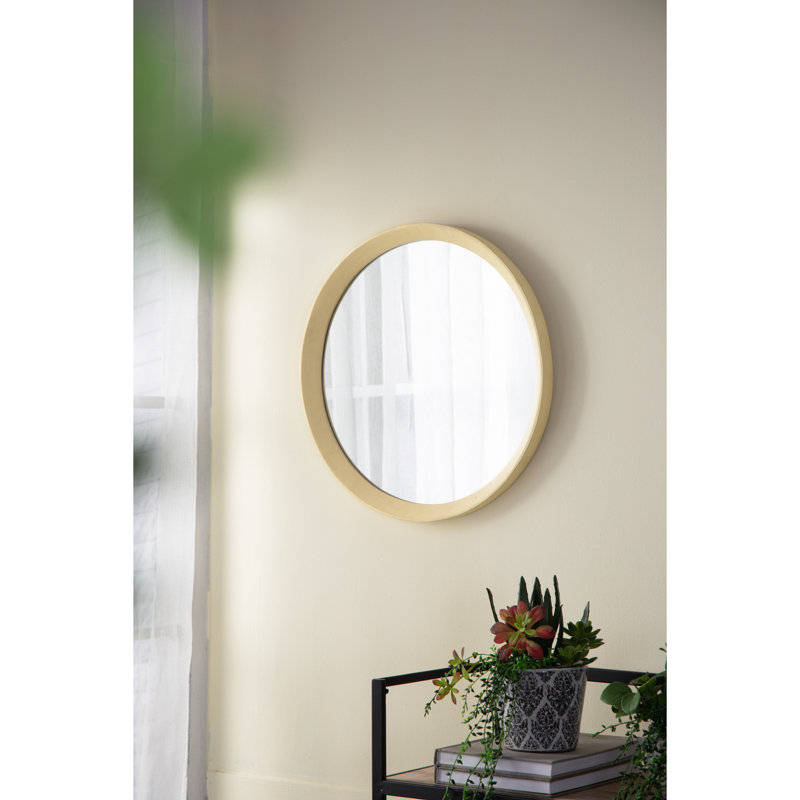 Miroir mural transitionnel en bois de manguier D20x1,5 "