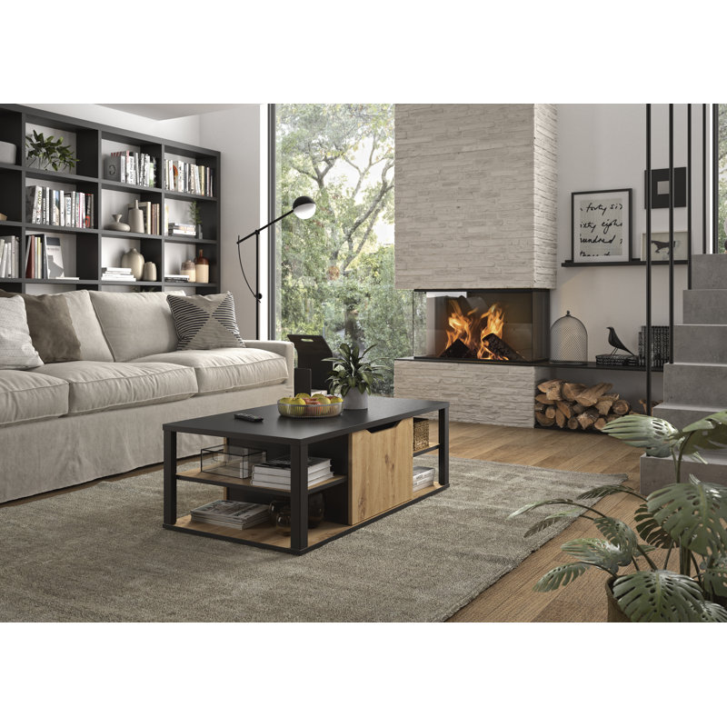 Jahileal Pedestal Coffee Table with Storage