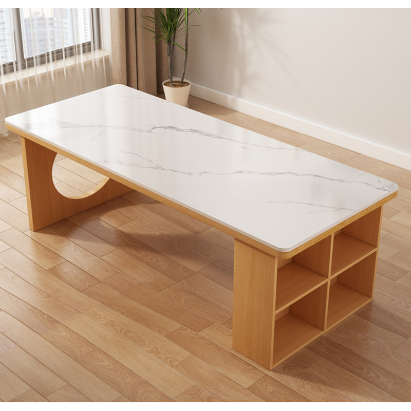Bureau de table rectangulaire en pierre frittée, H 29,53 po x l 62,99 po x P 27,56 po