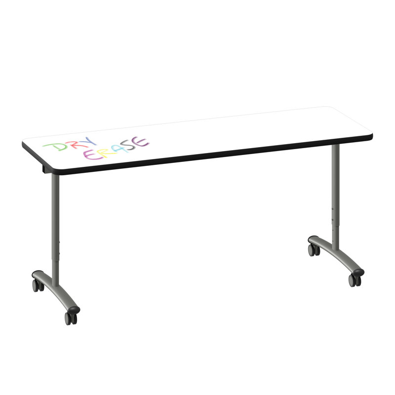 Table rabattable Premium Premium, H 38 po x L 72 po x l 30 po, Blanc/Noir