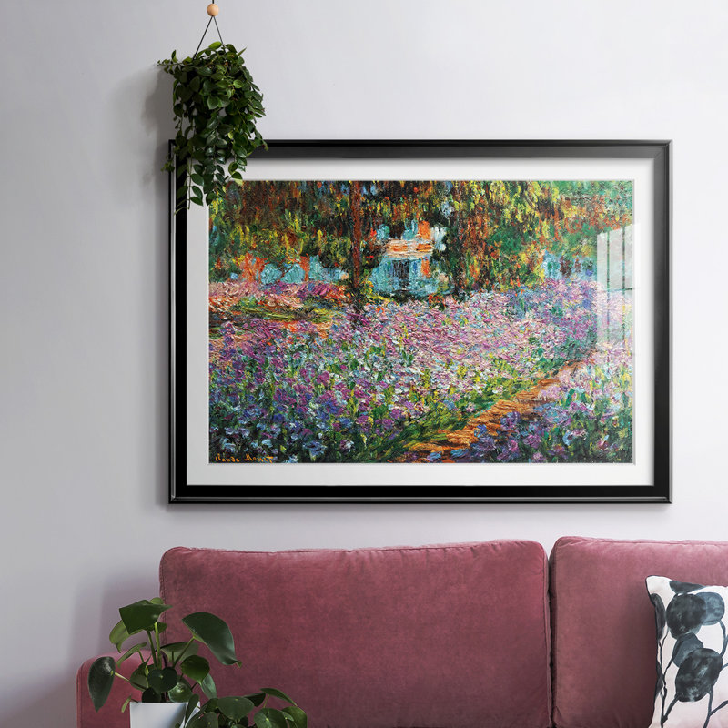 Iris in Monet's Garden, 1900 03, reproduction d'art encadrée, Noir, H 27 po x l 39 po x P 1,5 po