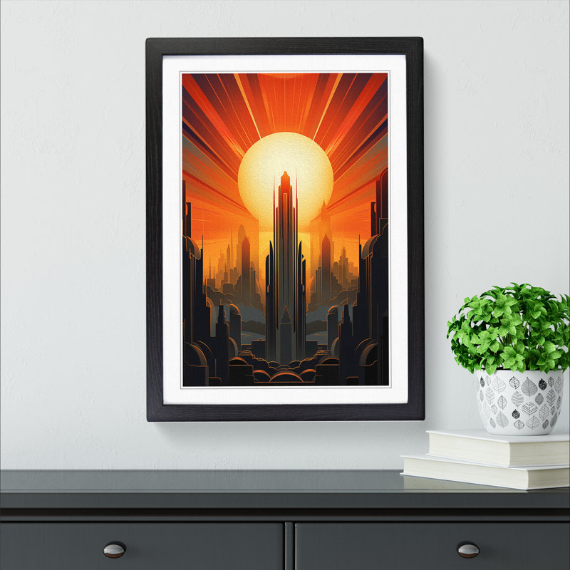 Single Picture Frame Print on Wood, 46cm H x 34cm W, Black Framed