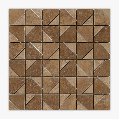 Noce, Walnut Dark Honed Berlin Travertine Mosaic