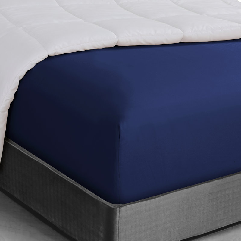 Soft Microfiber Fitted Sheet - Basics by Wayfair™, Twin Fitted Sheet, Royal Blue