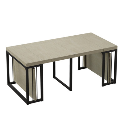 Modern Extendable Dining Table,Seats 2-10 People,,Space-Saving Wood Dining Table
