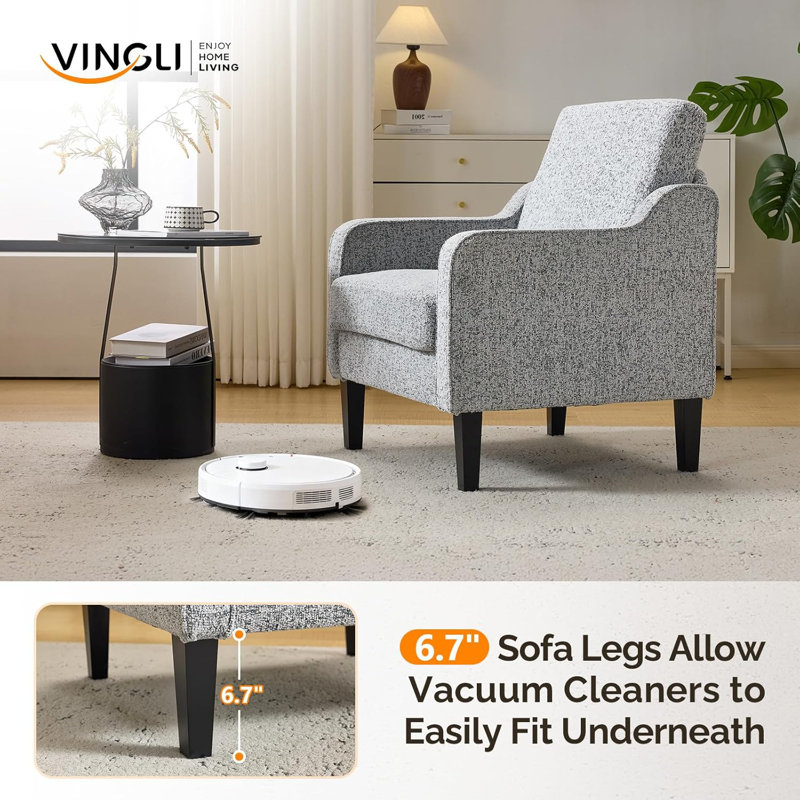 Fauteuil de 29,9 po de largeur Amaryia, Warm Gray Linen Blend