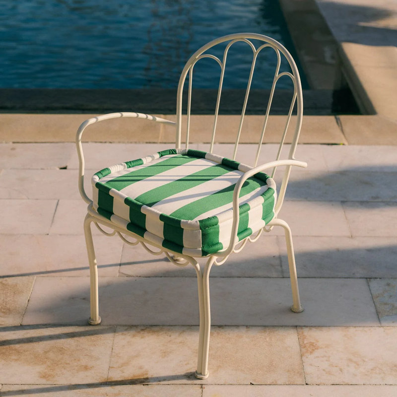 Al Fresco Outdoor Dining Chair, Yellow/White