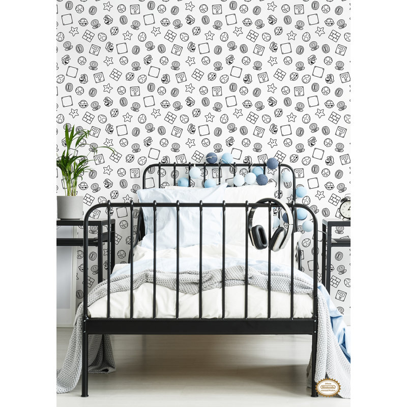 Papier peint auto-adhésif noir et blanc pour console