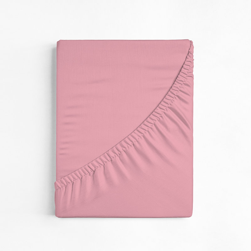 100% Cotton Fitted Sheet, European Kingsize (160 x 200 cm), Pink