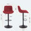 Tabouret de bar chromé à hauteur réglable avec repose-pieds et base pivotants chromés, ensemble de 2, rouge