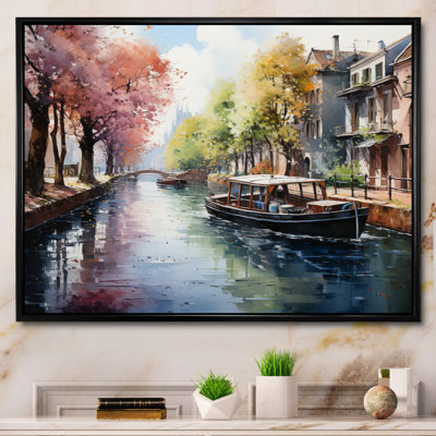 Green Canal Waterway Pointillismpointillism - Impression