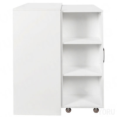 3-Tier Mobile Slide-Out Bookcase/File Cabinet with Wheels - Standard