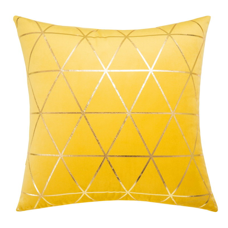 Housse de coussin carré et insert, 18 po x 18 po, Jaune, Polyester