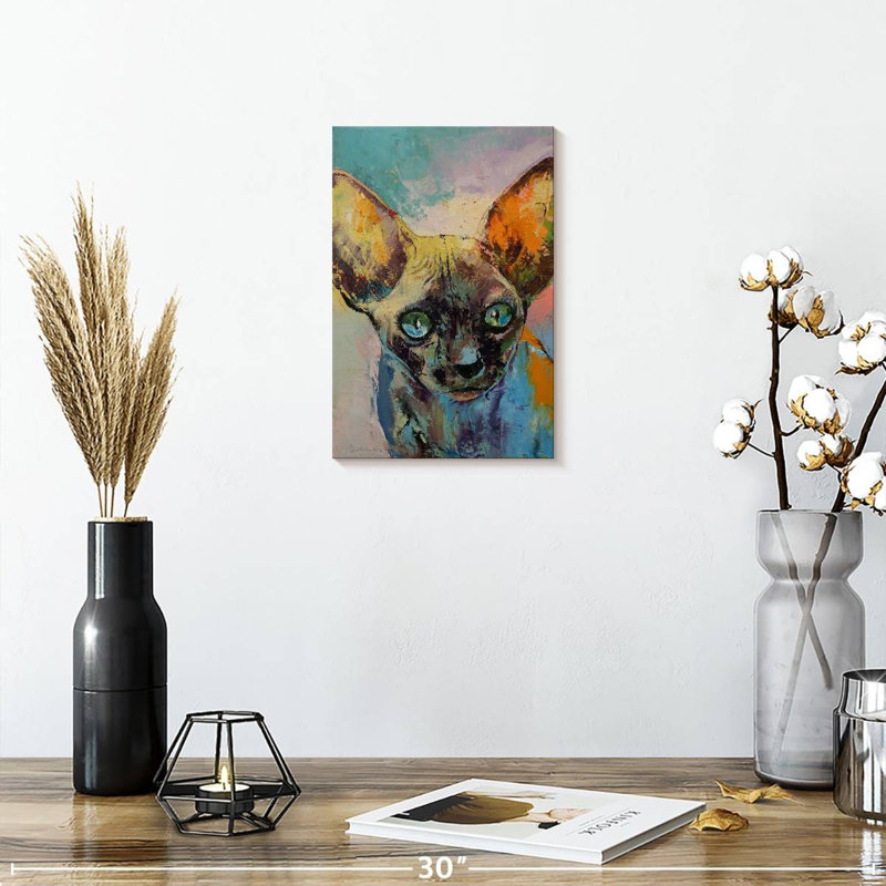 Portrait de chat Brampt Sphynx, H 12 po x l 8 po
