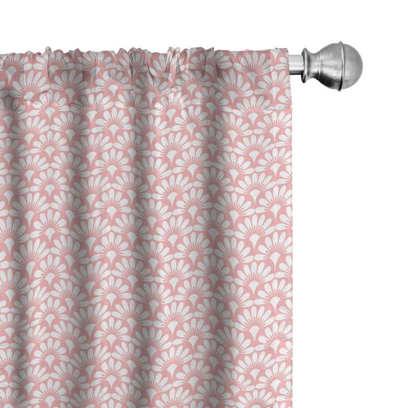 Floral Semi-Sheer Rod Pocket Curtain Panels, 28" x 63"