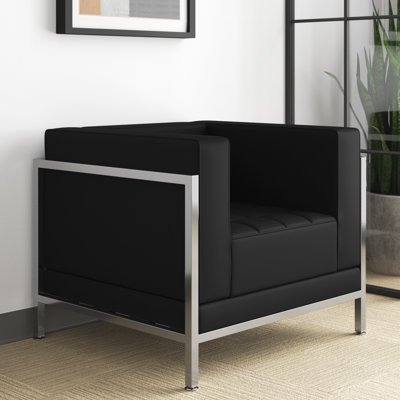 Annis LeatherSoft Modular Chair with Quilted Tufted Seat and Encasing Frame