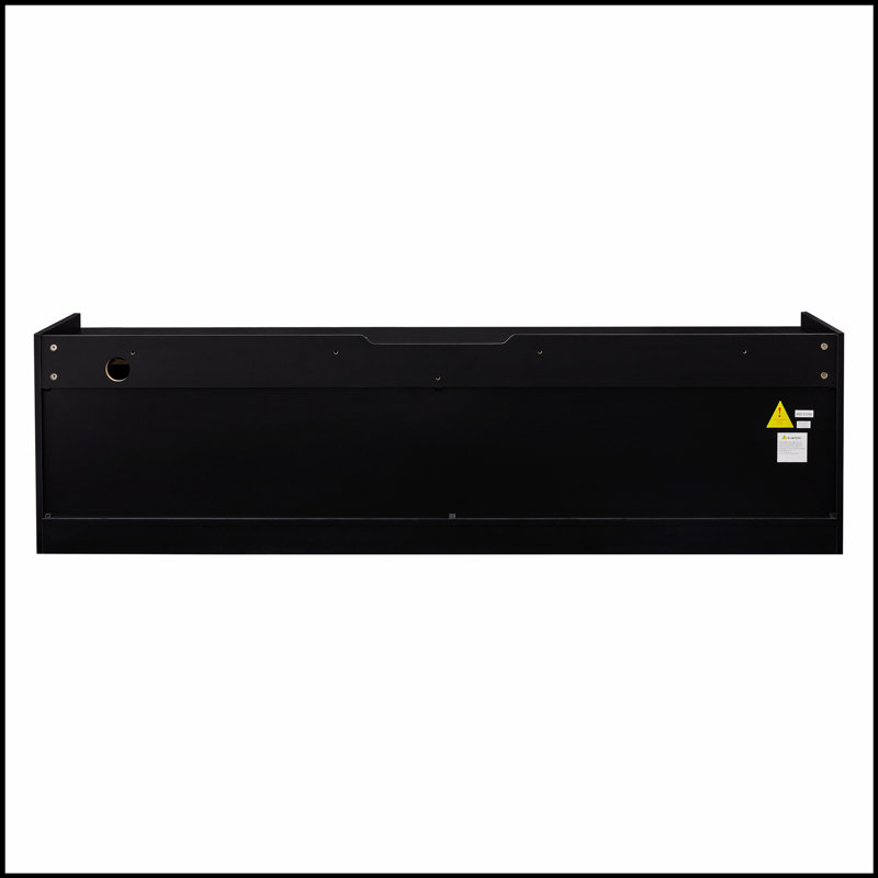 Meuble télé Mirod avec rangement spacieux, 4 tiroirs, ports de charge intégrés et éclairage à DEL, Noir