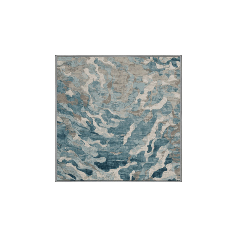 Machine Washable Brown Area Rug, Square 8'