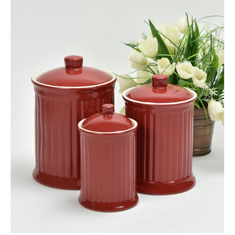 Ensemble de 3 pots Simsbury, rouge