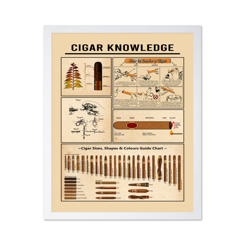 Connaissance du cigare, Poster, White Framed, 11"H x 14"W