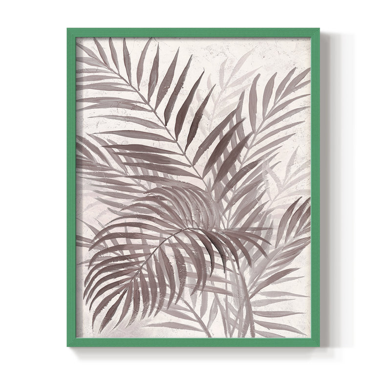 «Inverted Island Palms II», reproduction encadrée - bois massif, H 15 po x l 12 po, Vert