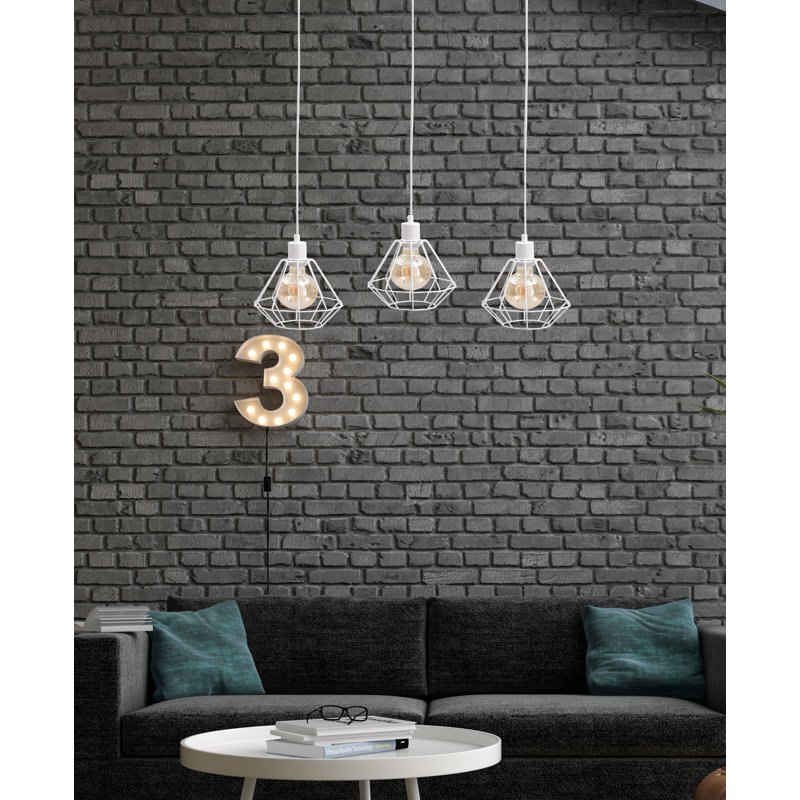 Gertie 3 - Light Geometric Pendant, White