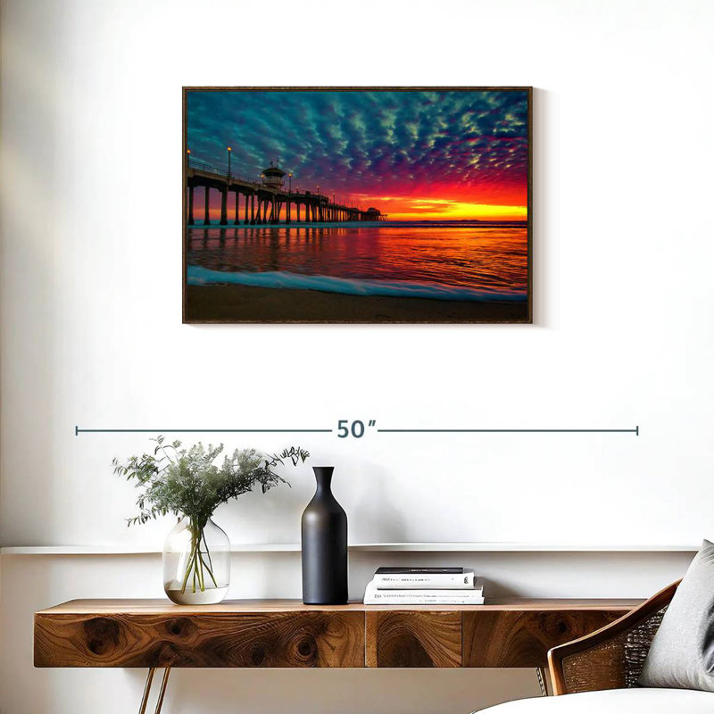Quai coloré Huntington, Cadre flottant en noyer, 31 po x 21 po