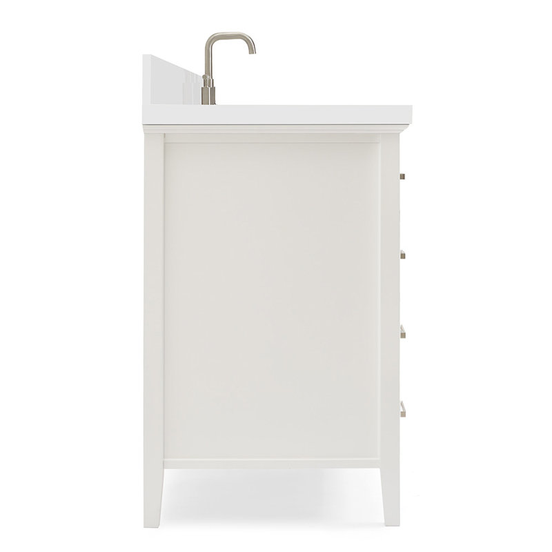 Kensington 37'' W Single Vanity, White, Italian Carrara Marble