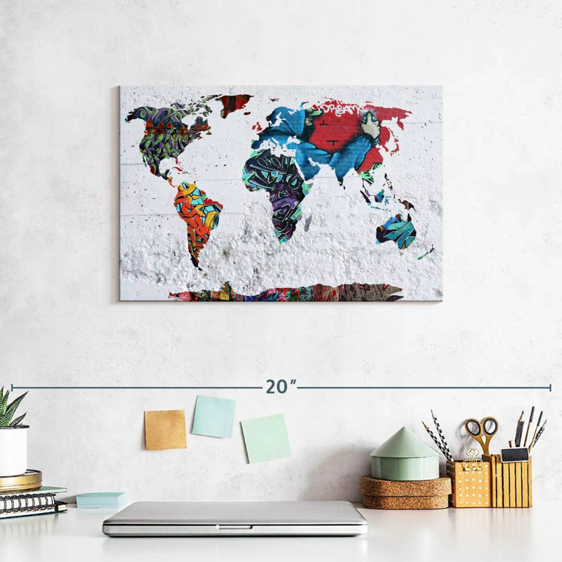 Aliaz Map Graffiti, 8" H x 12" W