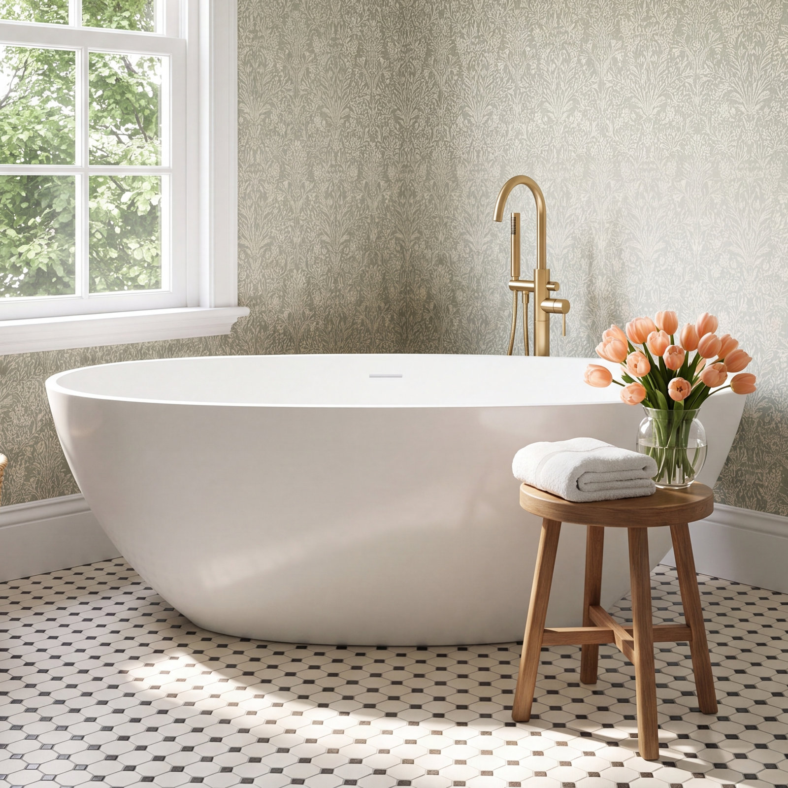 Forma 67" Solid Surface Soaking Bathtub, White