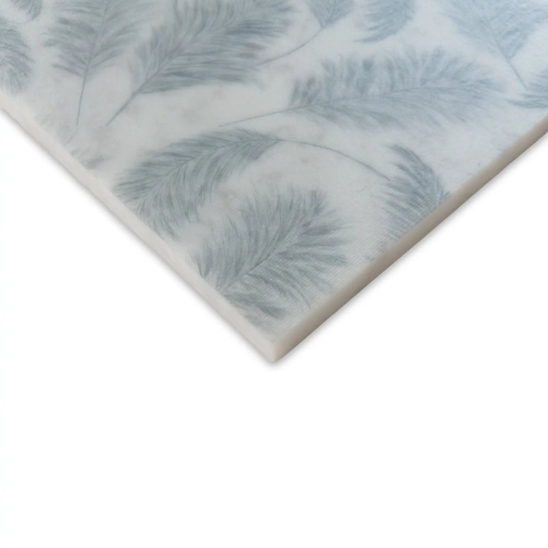 Carreau gravé au laser 6 po x 6 po Marble Carrara