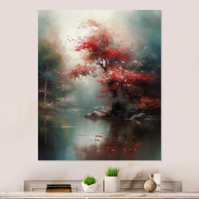 Nayna Red, charmante cerise Lilly sur toile