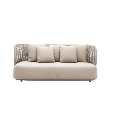 Outdoor Patio Furniture 3 Seater Sofas Rope Couch Outdoor Patio Aluminum Sofa with Cushions,Beige