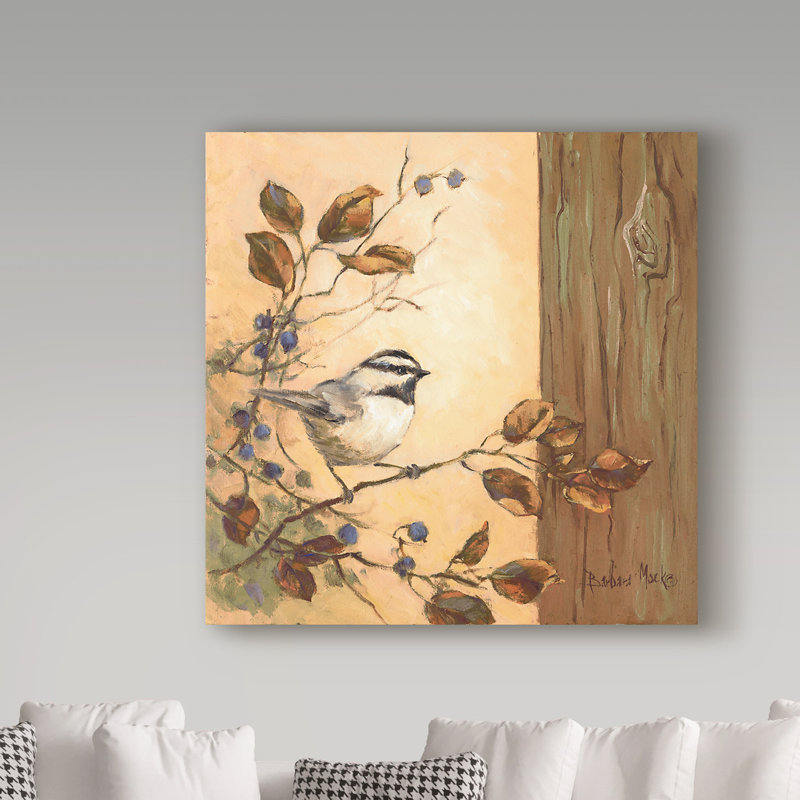 « chickadee square », reproduction de peinture à l’acrylique sur toile tendue, H 14 po x l 14 po x P 2 po