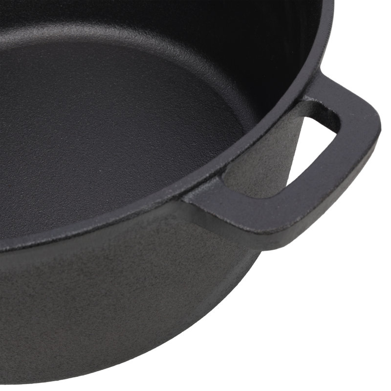 3 in 1 Pre-Seasoned Cast Iron Dutch Oven with Skillet Lid and Accessories